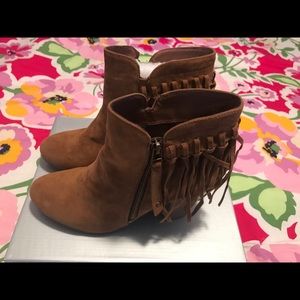Brand New In Box Faux Suede Fringe Booties